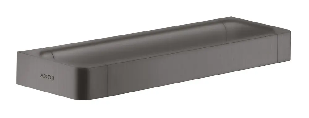 Haltestange in brushed black chrome, rechteckig und flach, mit der Marke AXOR. Geeignet für Badezimmer oder ähnliche Anwendungen.